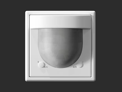 White Switch Panel With Motion Sensor And Control Buttons For Home Use 3d model