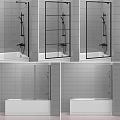 Modern Shower Sauna Design With Glass Shower Door Tiled Walls And Bath Tub