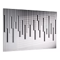 Modern Accent Wall With Vertical Metal Strips And Embedded Illuminated Design Features 3d model