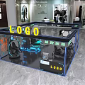 E-sports Alliance Exhibition Booth Interior With LOGO And Gaming Equipment Setup
