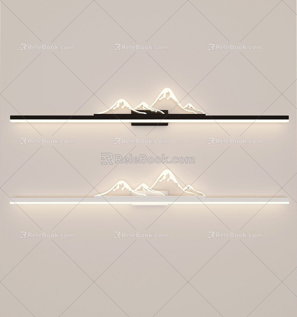 New Chinese Long Wall Lamp 3d model