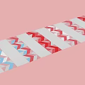 Pink Background Geometric Design With Red Blue White Chevron Pattern Stripes