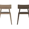 Minimalist Leisure Chair With Wooden Frame Leather Seat Solid Back And Straight Legs