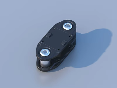 Black Metal Wheel Caster With Two Rolling Wheels For Daily Living Supplies 3d model
