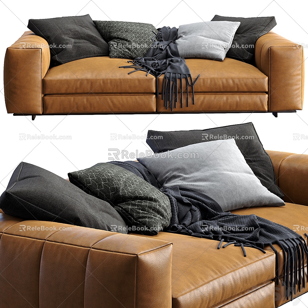 Modern Double Sofa Minotti Sofa Sofa 3d model