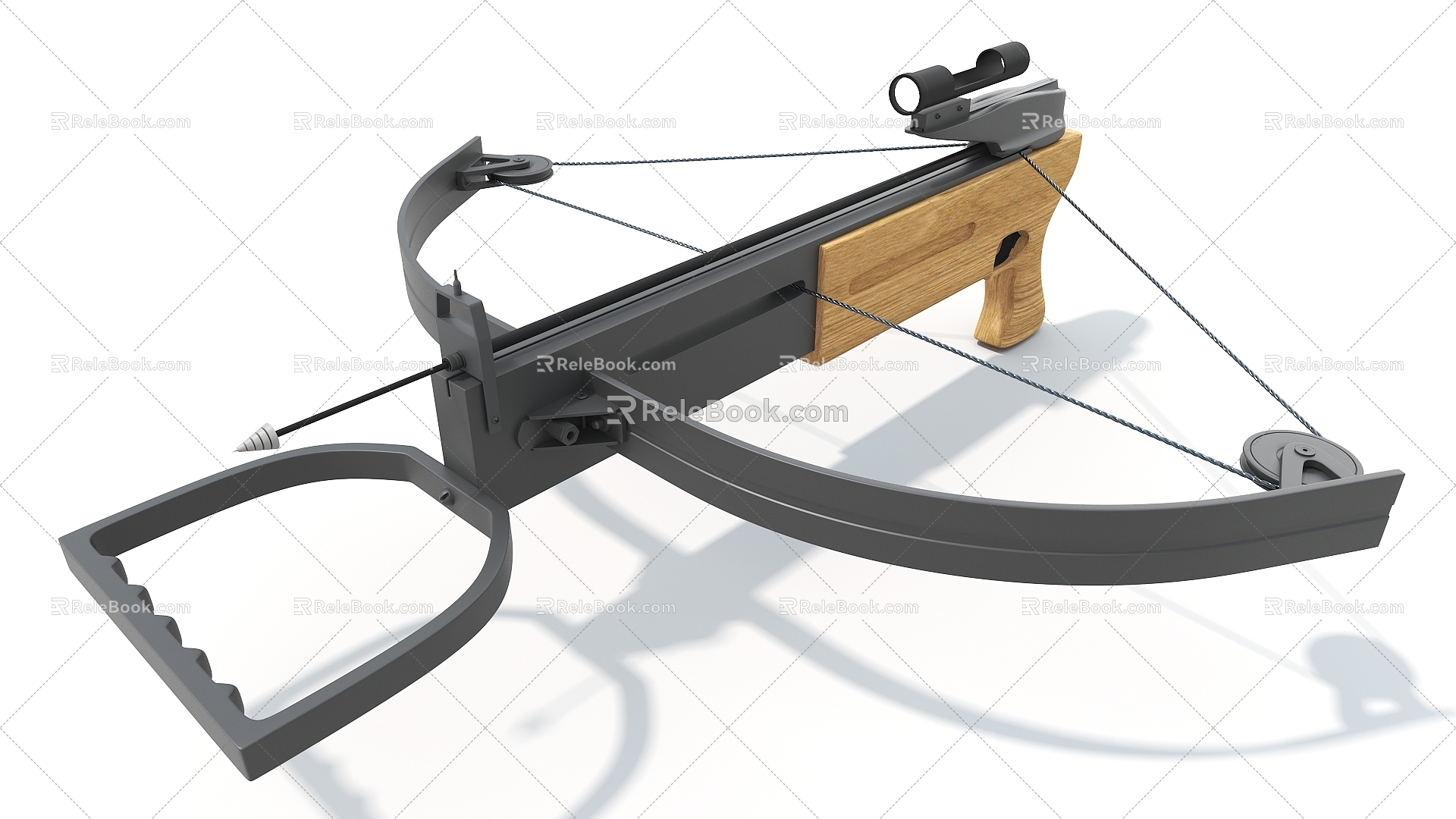 Bow and arrow shooting toy gun pistol game props 3d model