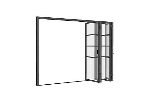 Modern folding door aluminum sliding door 3d model