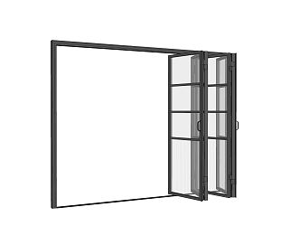 Modern folding door aluminum sliding door 3d model