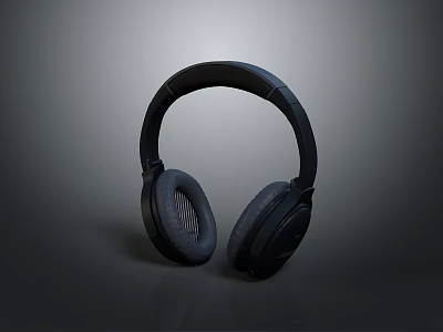 Black Over Ear Headphones With Comfortable Ear Cushions And Sleek Design 3d model