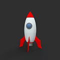 Red and White Rocket Shaped Electric Toy with Blue Window for Kids Playtime