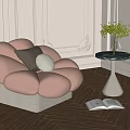 Modern Single Sofa Single Sofa Combination 3d model