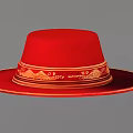 red chinese hat 3d model