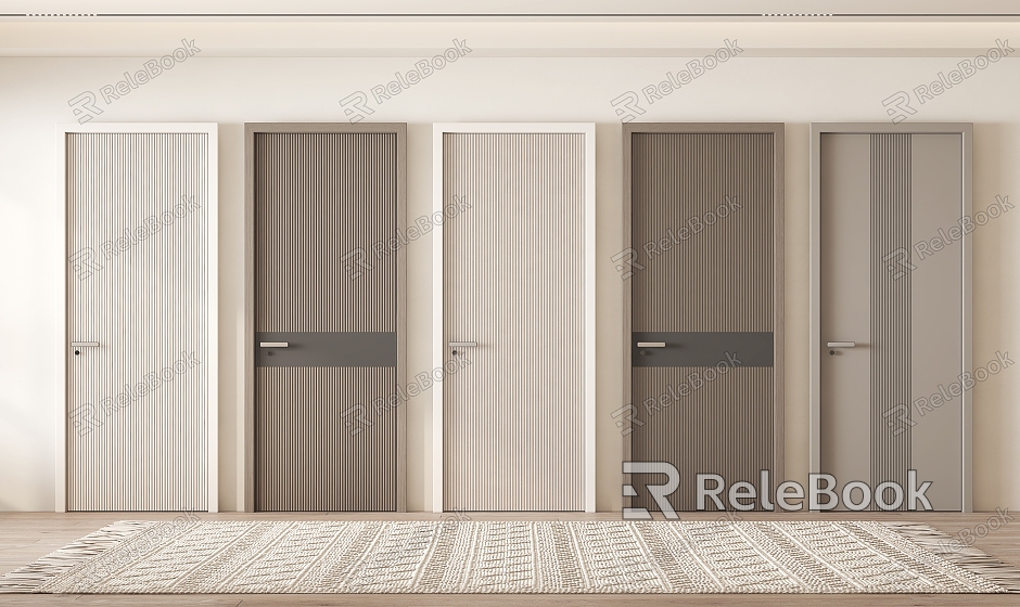 Modern swing door interior door single door solid wood door model