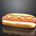 Delicious Hot Dog with Grilled Sausage Ketchup Mustard and Soft Bun