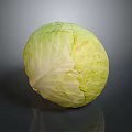 Fresh Green Whole Cabbage With Natural Texture On Dark Background 3d model