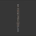 Vintage Warship with Multiple Chimneys Masts and Deck Structures as Classic Water Vessel 3d model