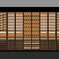Large Modern Illuminated Wine Cabinet With Multi Tiered Wine Bottle Storage Design 3d model
