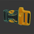 Black And Orange Clothing Accessory Buckle With Hollow Out Curved Structure And Smooth Reflective Surface