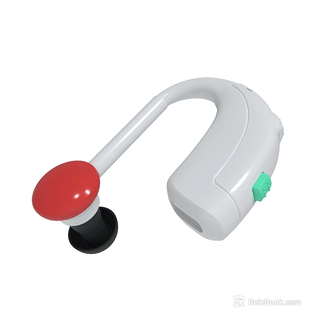 Compact White Device With Curved Handle Red Circular Component And Green Button 3d model 