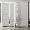 Modern swing door single door double door combination 3d model