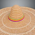 Woven Straw Hat with Wide Brim and Colorful Decorative Band for Daily Wear