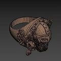 Golden Viking Helmet Decoration With Bearded Face And Ornate Patterns On Dark Background