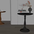 poliform Modern Side Table Solid Wood Side Table Ornaments 3d model