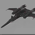 Futuristic Cosmic Spaceship For Interstellar Travel With Twin Engines And Sleek Metallic Design