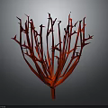 Red Plant With Branch Like Twiggy Structure And Decorative Artistic Design