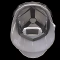 Futuristic Tactical Weapon Helmet With Transparent Visor And White Control Panel