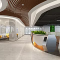 Modern public office area 3d model