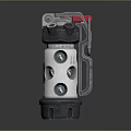 Mechanical Weapon Device With Metal Structure Red Component And Multiple Holes