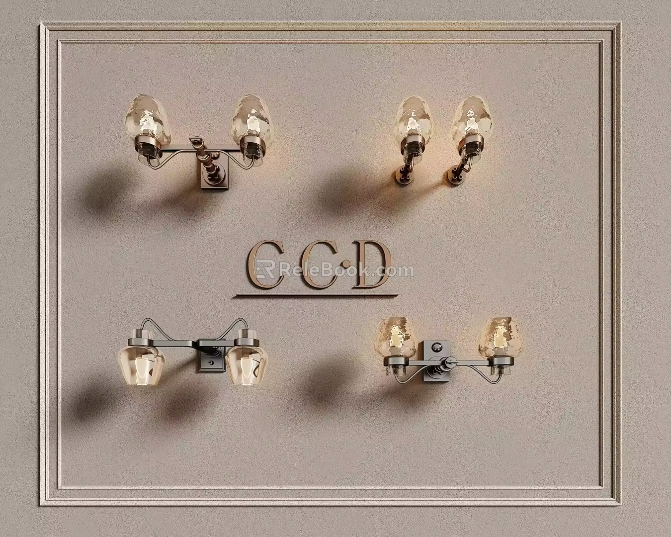 Modern CCD wall lamp combination 3d model