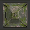 Traditional Green Decorative Lantern Furniture With Multi Tiered Structure And Square Base
