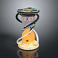 Artistic Decorative Ornamental Piece with Spiral Design Green White Yellow for Home Tabletop Decor