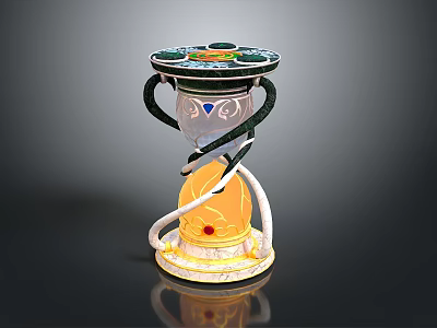 Artistic Decorative Ornamental Piece with Spiral Design Green White Yellow for Home Tabletop Decor 3d model