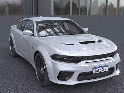 White Modern Sedan Car With Stylish Exterior And Black Wheels 3d model
