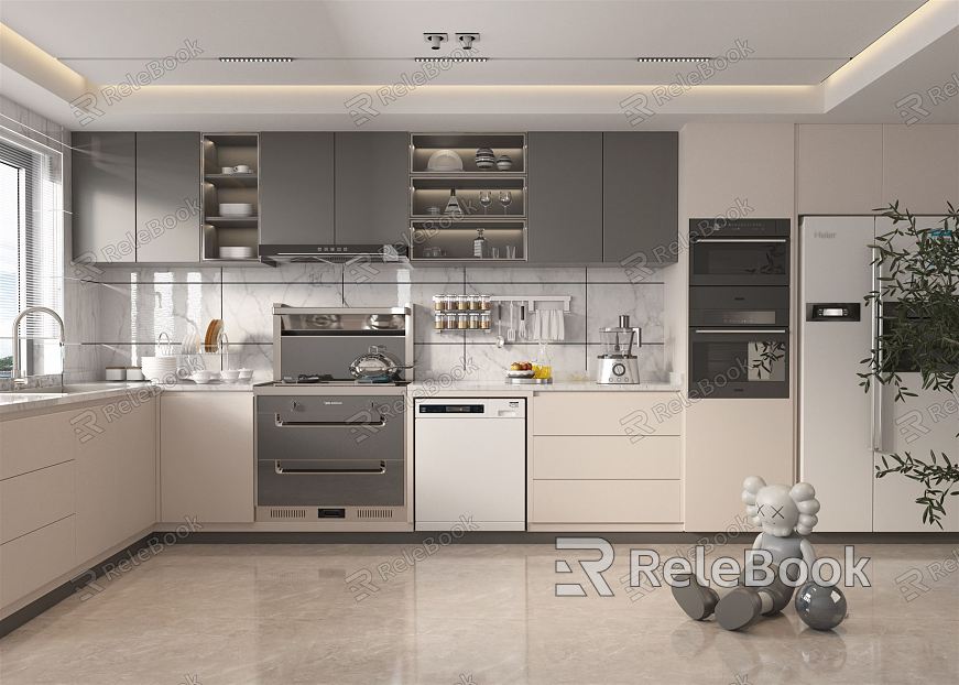 Enclosed kitchen Modern kitchen model