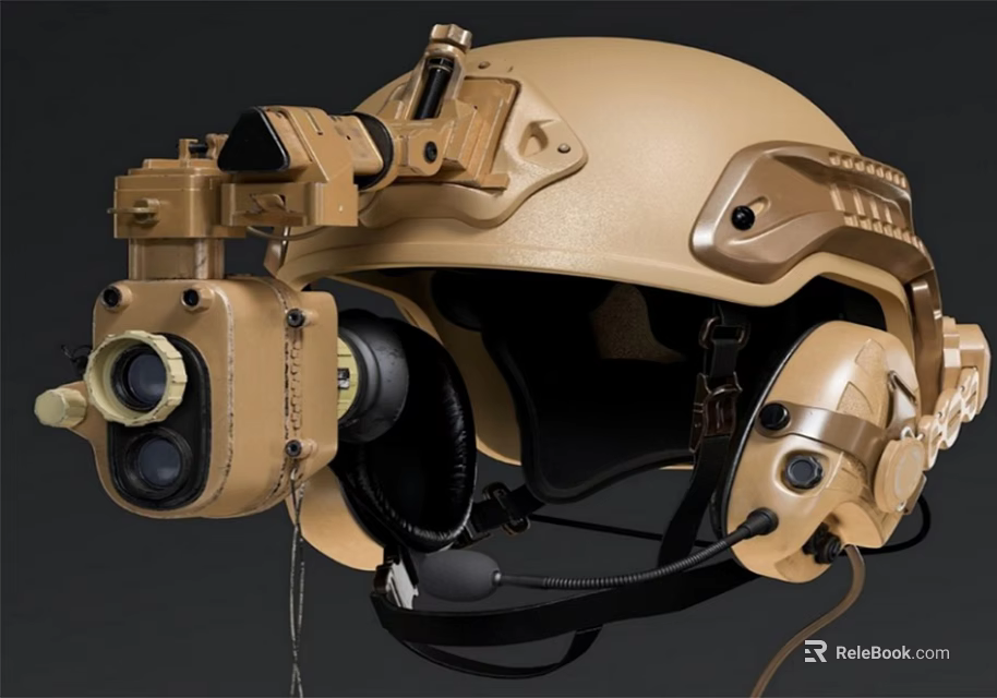 Tactical Military Helmet Featuring Night Vision Goggles Mounted Camera And Tactical Gear 3d model 