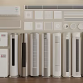 Modern Air Conditioners And Fans With Various Types And Contemporary Designs