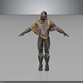 Futuristic Armored Character With Cape And Detailed Armor Design In 3D Render