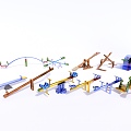 Modern seesaw children's play equipment 3d model