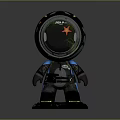 Astronaut Character With Transparent Helmet Containing Red Starfish And Space Scene