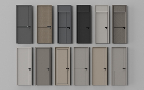 Door guest room door single door wooden door 3d model