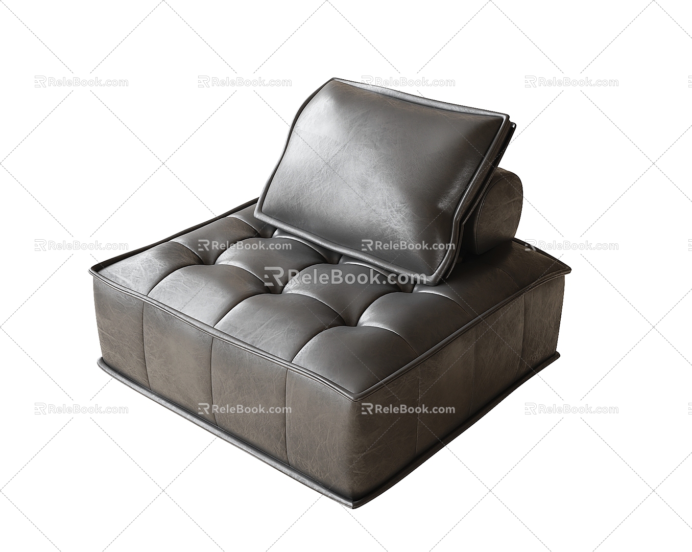 Leather single sofa 3d model