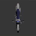Blue And White Motocross Bike Game Movie Character With Golden Forks Black Tires Modern Design