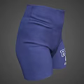 Blue High Waisted Stretchy Shorts With White Logo And Comfortable Fit