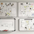 Modern Whiteboard Office Whiteboard Notes 3d model