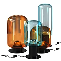 Modern Table Lamps With Colorful Glass Shades And Black Bases