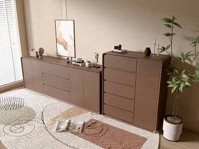 Modern Wood Grain Cabinet Simple Style Cabinet Whole Cabinet Sideboard Balcony Cabinet Storage Cabinet Entrance Cabinet 3d model
